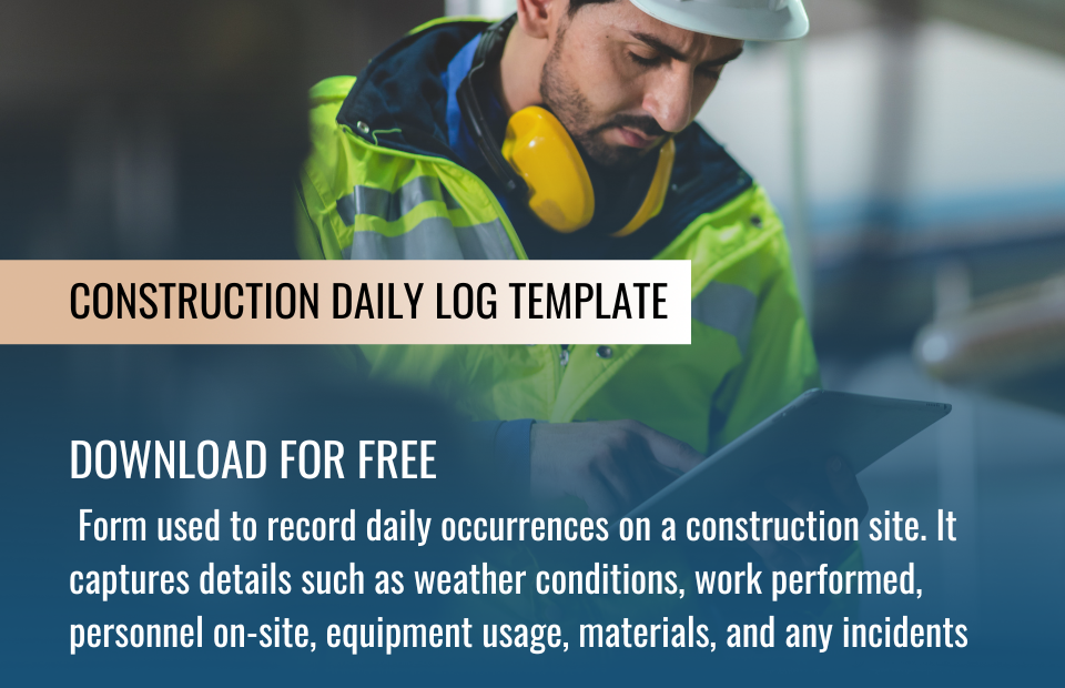 Construction daily log template