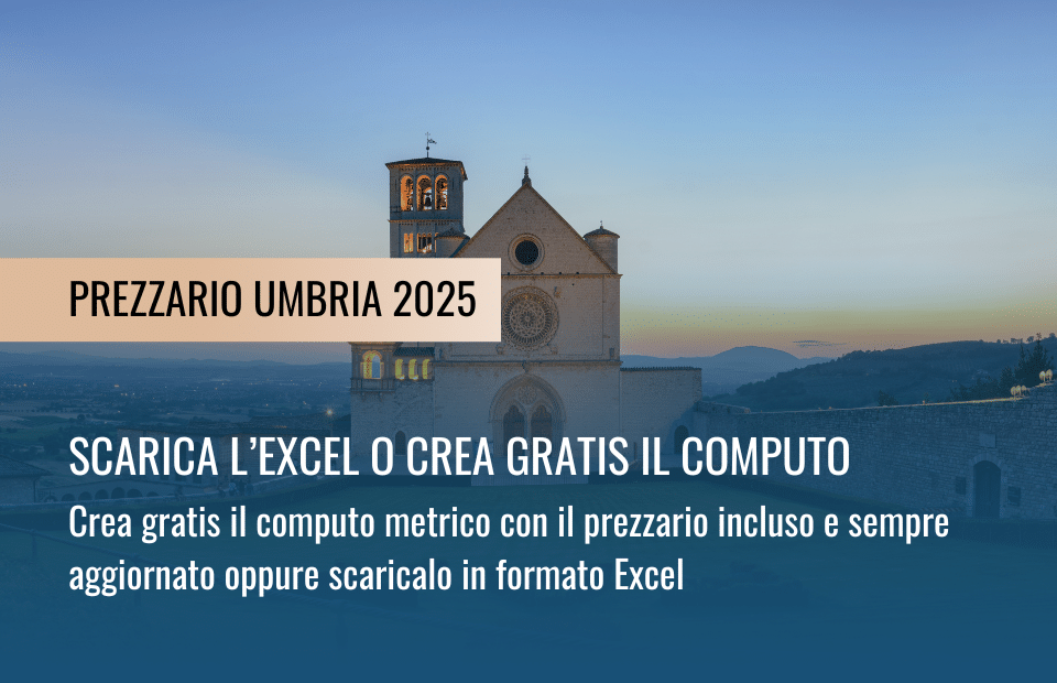 Prezzario Umbria 2026: elenco regionale dei prezzi per il computo metrico