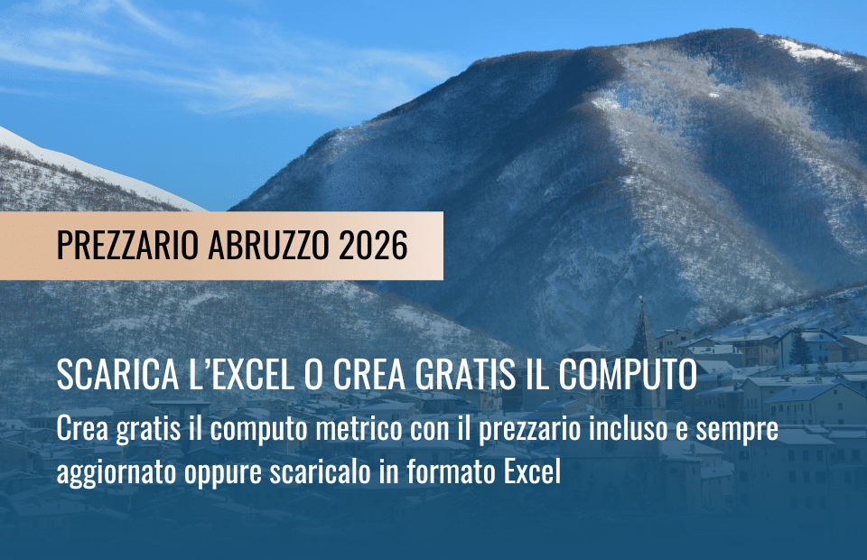 Prezzario regionale Abruzzo 2026 per il computo metrico estimativo