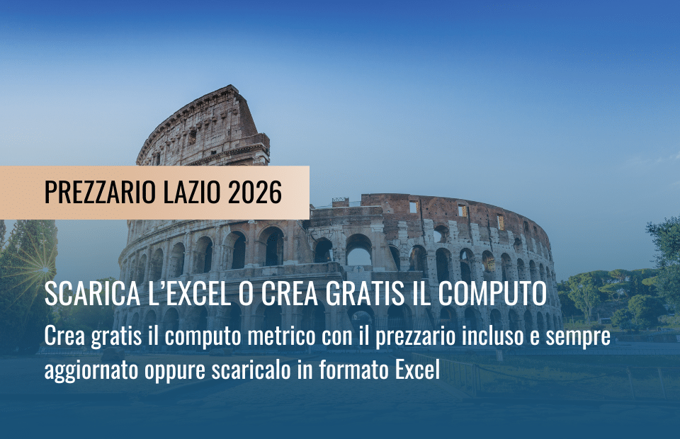 Prezzario Lazio 2026 e Tariffa dei prezzi per il computo metrico